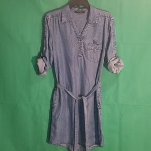 3/$25 Denim Shirt Dress Roll upsleev small S